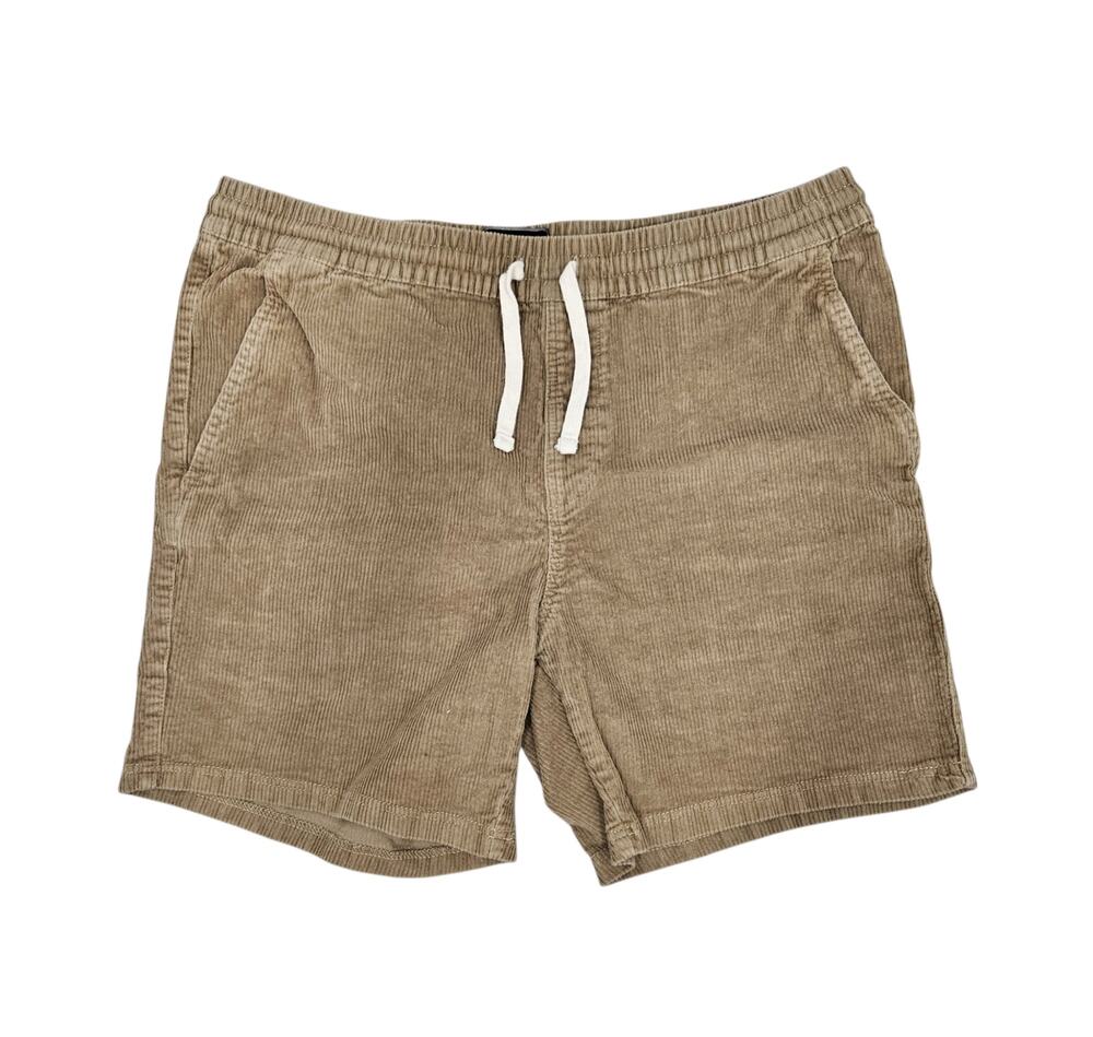 Men's Valor Collective Tan Corduroy Shorts Large Pockets Tied Waist 6" Inseam
